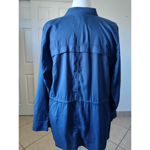 Lane Bryant Womens Blue Waterfall Open Front 14/16 Draped Cardigan Office Casual - Picture 3 of 16